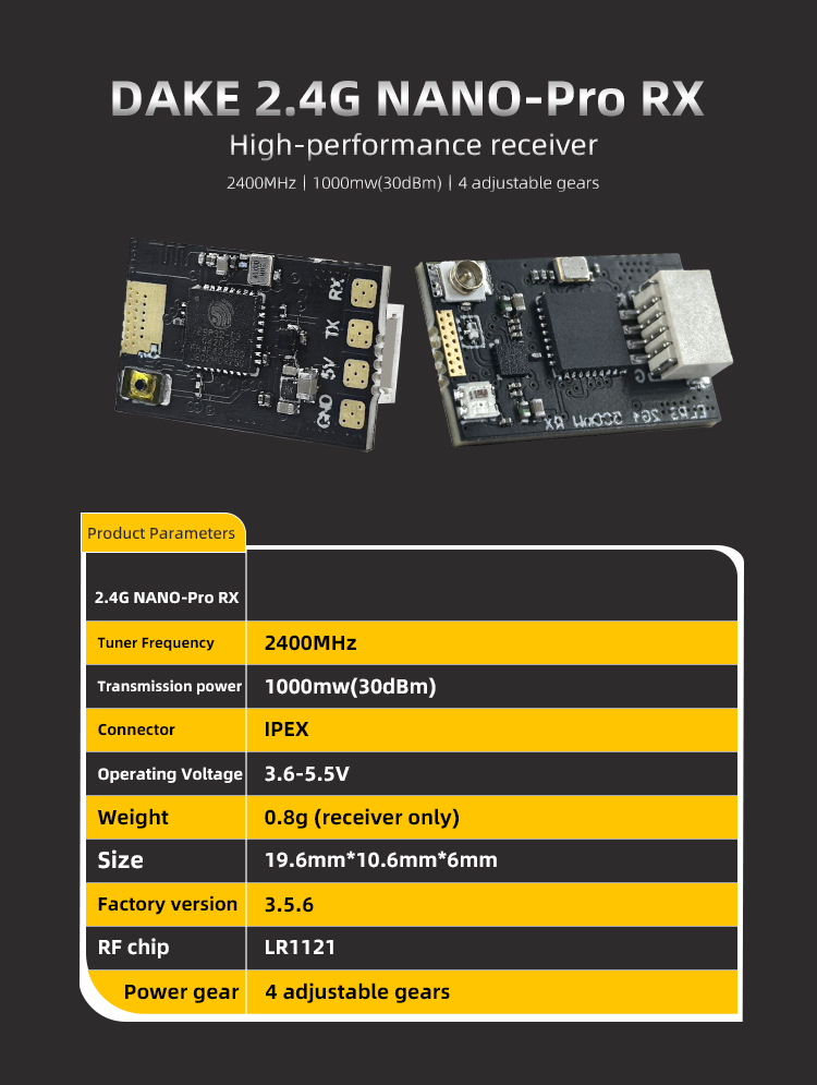 DAKE 2.4G NANO-Pro RX — деталь 1