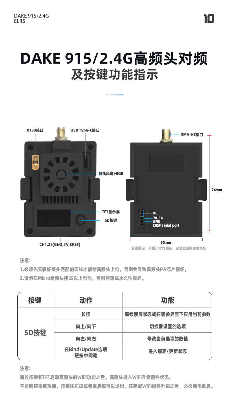 DAKE 915-2.4G ELRS MICRO TX — деталь 2