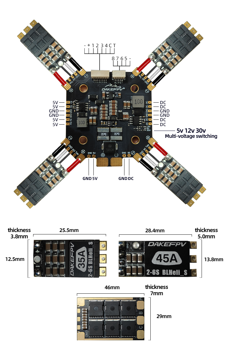Одиночный ESC 120A — деталь 2