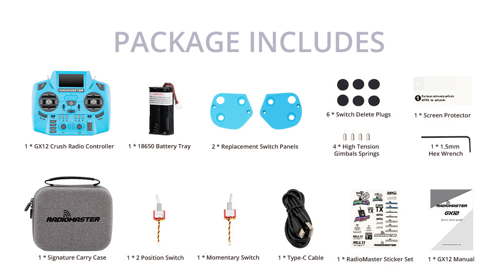 RadioMaster GX12 Crush Пульт управления (ELRS / M2) — деталь 10