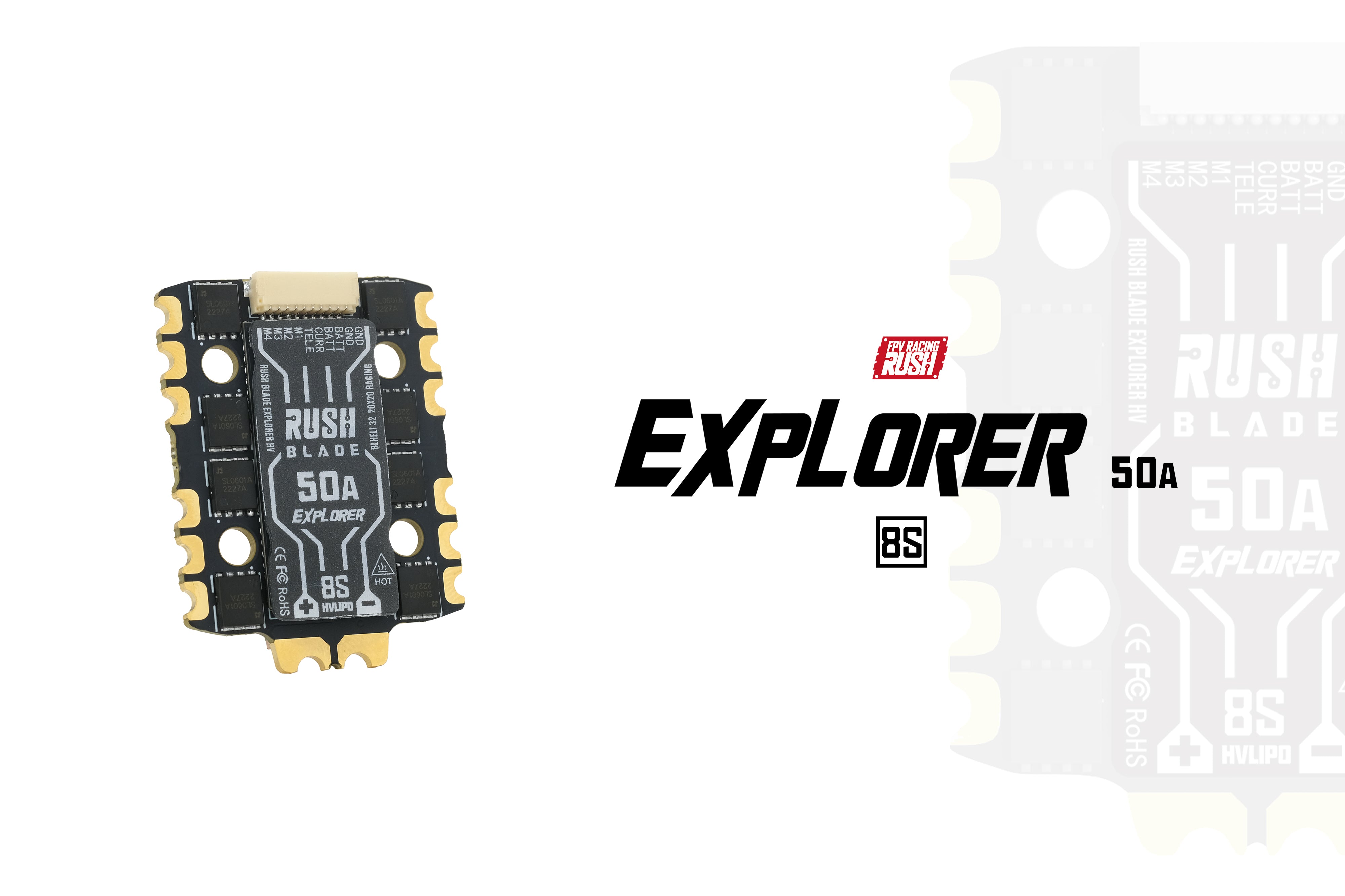 RUSH BLADE 50A EXPLORER 8S 4-in-1 ESC (20*20)