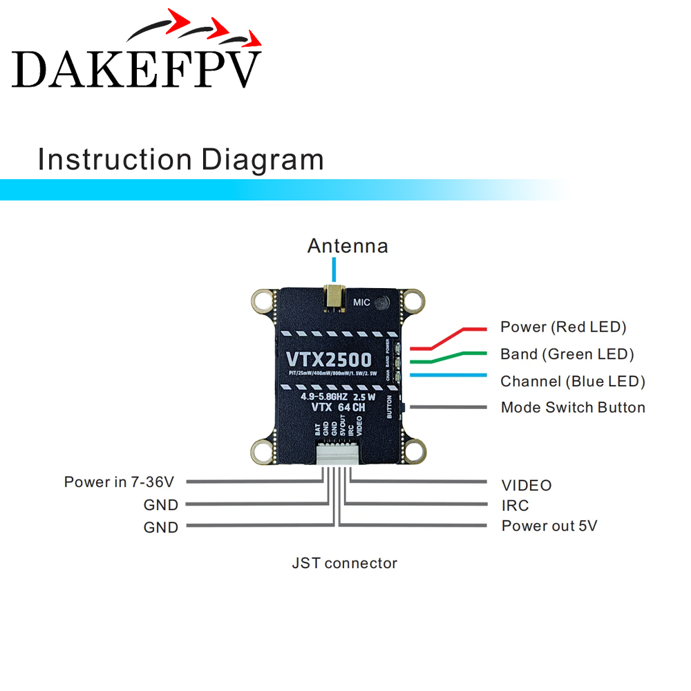 DAKE 2.5W VTX — деталь 1