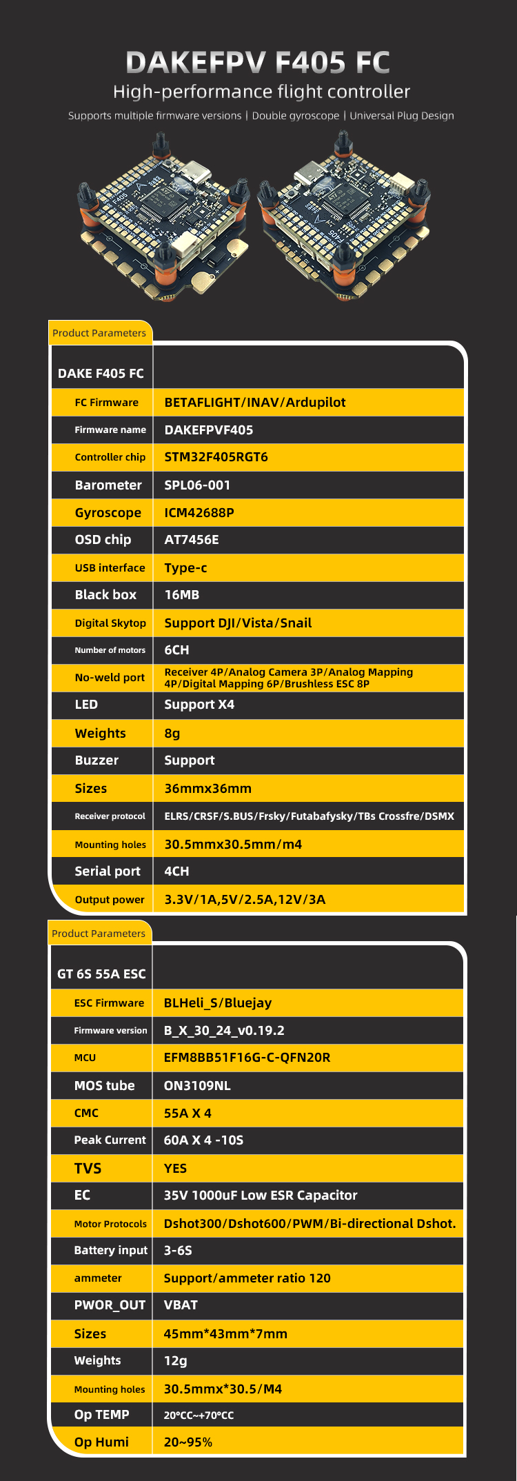 DAKEFPV F405 GT-6S-55A — деталь 1