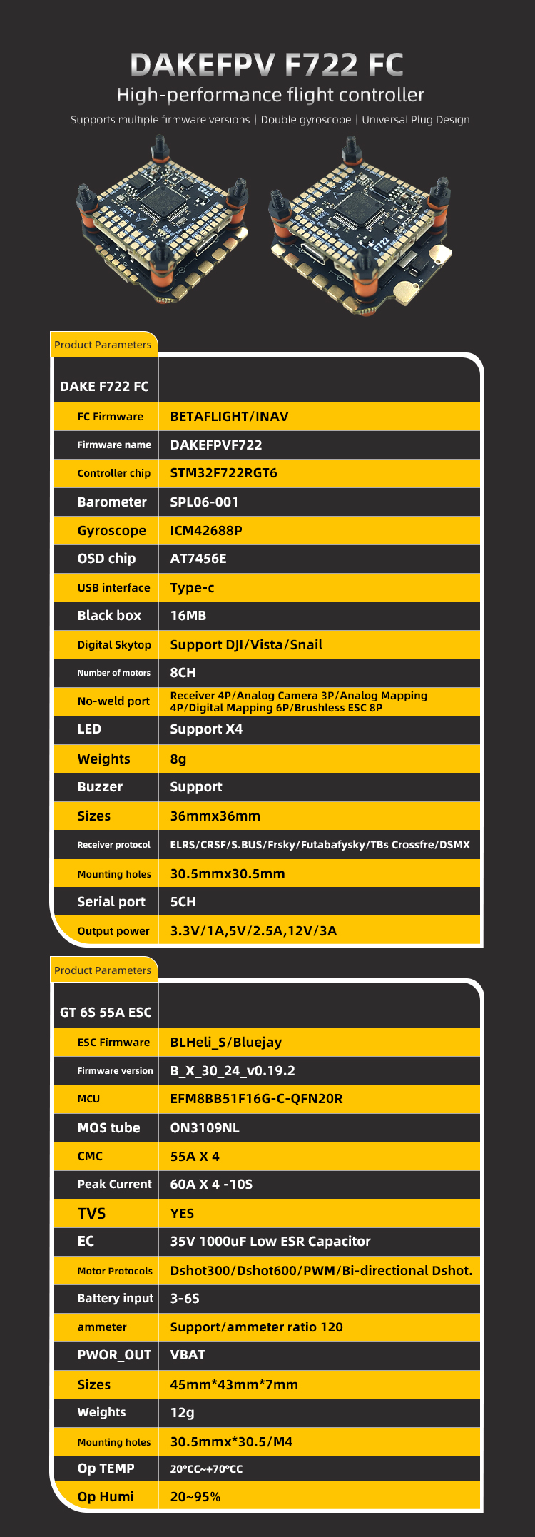 DAKEFPV F722 GT-6S-55A — деталь 1