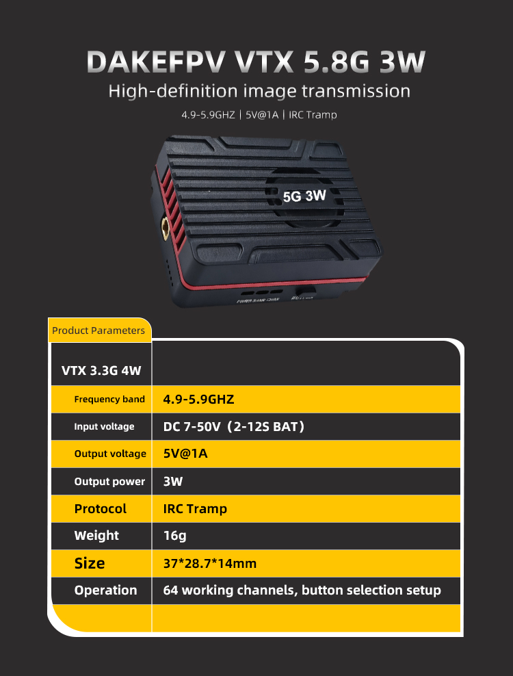 VTX 4.9G-5.9G 3W — деталь 1